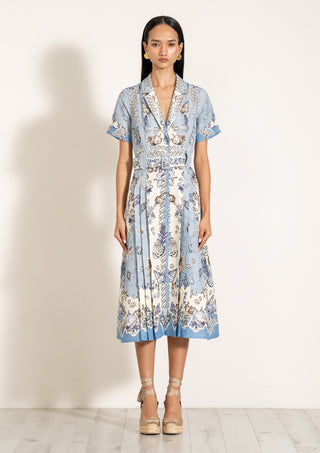 Vega sky blue midi shirt dress