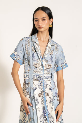 Vega sky blue midi shirt dress