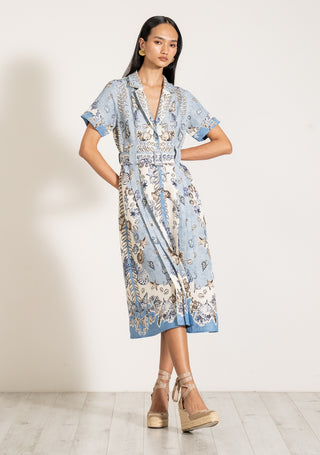 Vega sky blue midi shirt dress