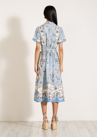 Vega sky blue midi shirt dress