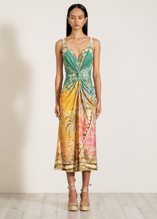 Celeste twisted midi dress