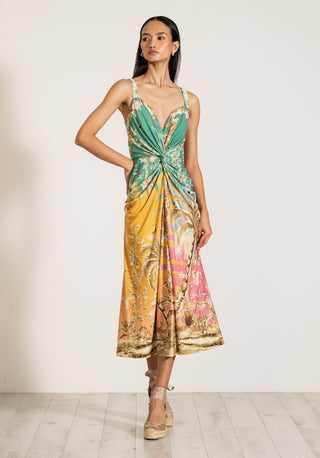 Celeste twisted midi dress