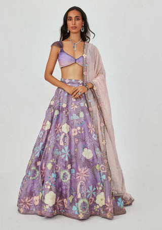 Aisha Rao-Darya Amethyst Embellished Lehenga Set-INDIASPOPUP.COM
