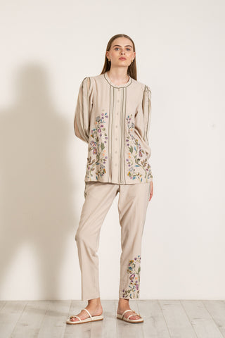 Catrine beige top and pants