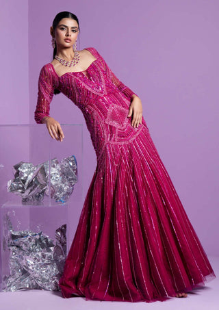 Parul Gandhi-Prism Pink Gown-INDIASPOPUP.COM