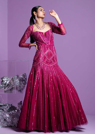 Parul Gandhi-Prism Pink Gown-INDIASPOPUP.COM