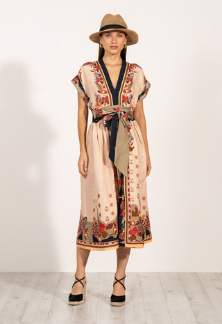 Agatha belted midi dress