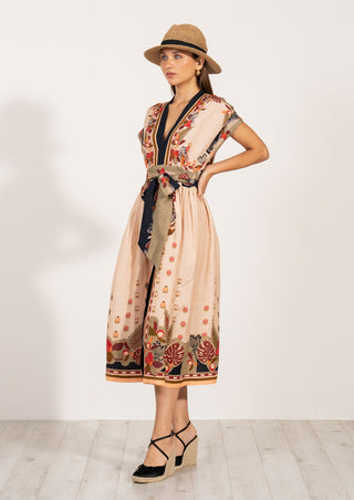 Agatha belted midi dress