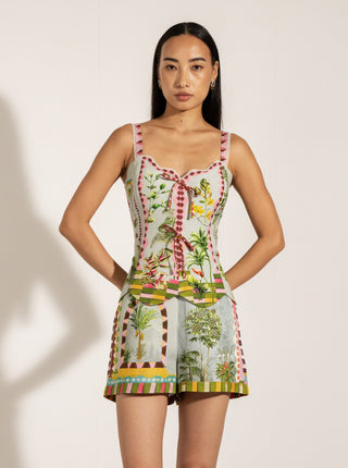 Bliss green bow top and opal shorts