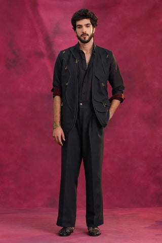 Charcoal gray jacket and pant set