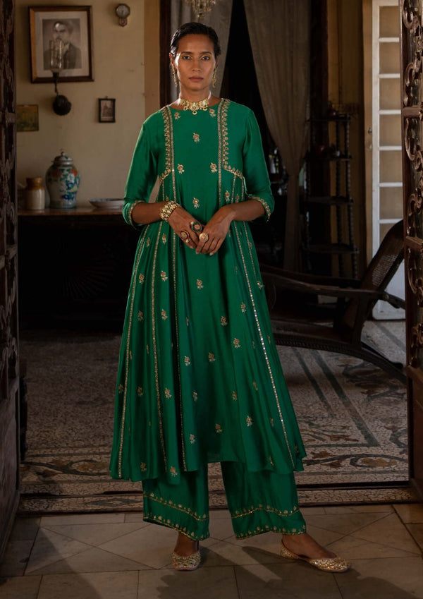 Emerald Green Organic Cotton Short Kurta