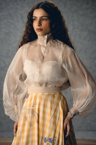 Ivory sunlit shirt with skirt