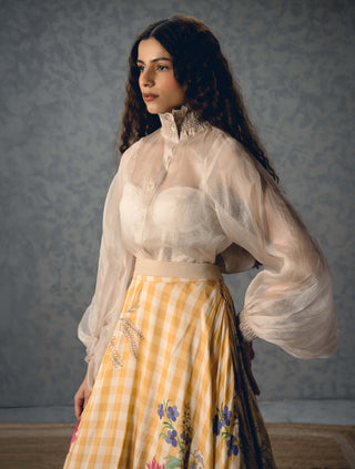 Ivory sunlit shirt with skirt