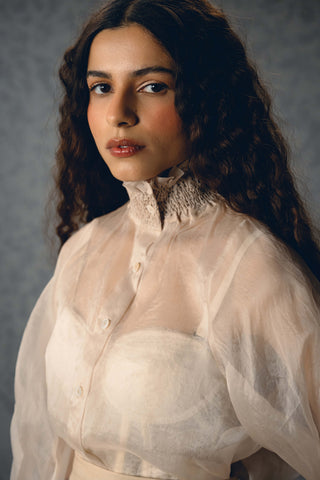 Ivory sunlit shirt with skirt