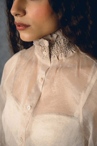 Ivory sunlit shirt with skirt