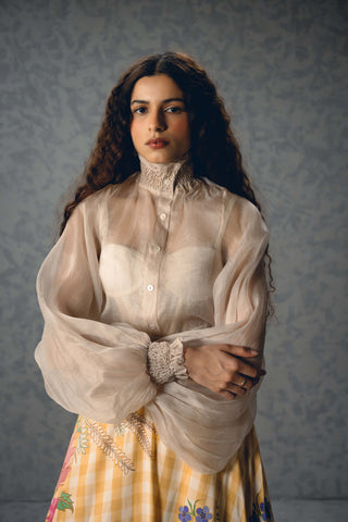 Ivory sunlit shirt with skirt