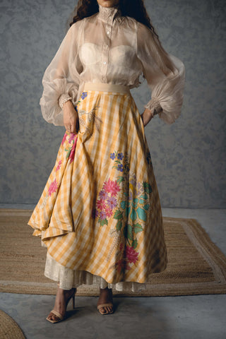 Ivory sunlit shirt with skirt