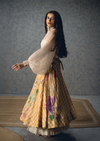 Ivory sunlit shirt with skirt