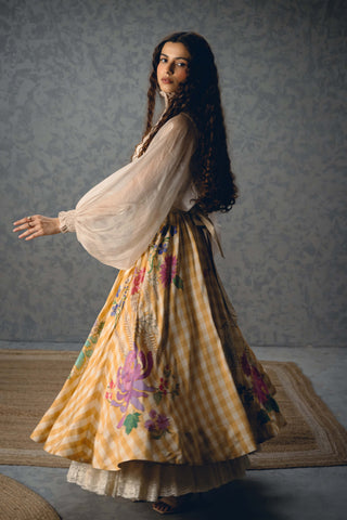 Ivory sunlit shirt with skirt