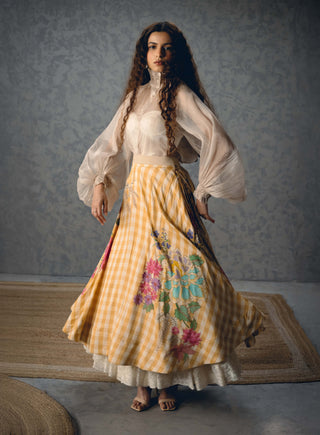 Ivory sunlit shirt with skirt