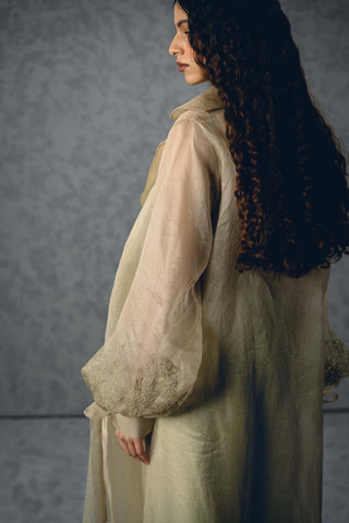 Green lili blouse with pants and jacket