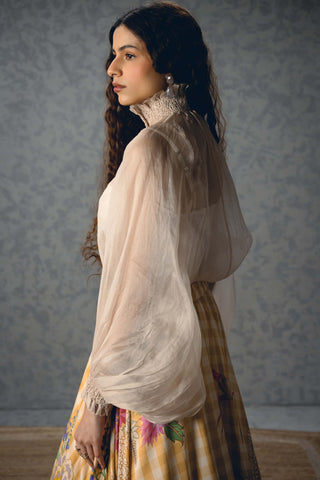 Ivory sunlit shirt with skirt