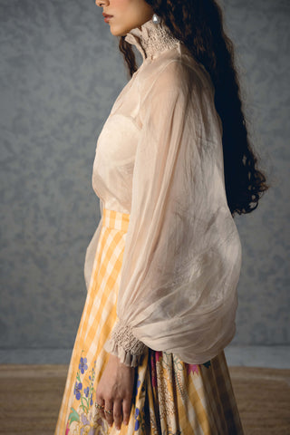 Ivory sunlit shirt with skirt