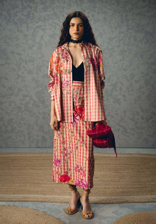 Pink kanso shirt with skirt