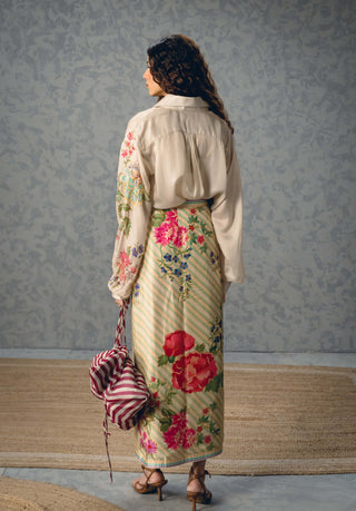 Ivory lya shirt with skirt