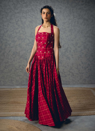 Maroon akari dress