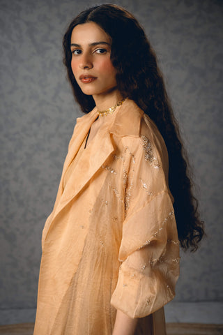 Nude inaya dress with jacket