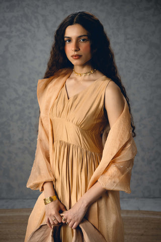 Nude inaya dress with jacket
