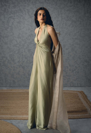 Mint shinju jumpsuit with jacket