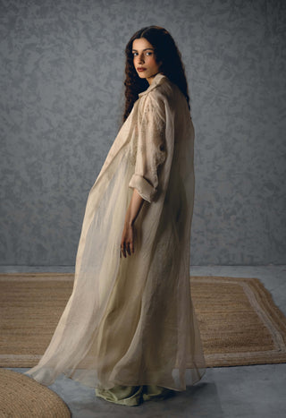 Mint shinju jumpsuit with jacket
