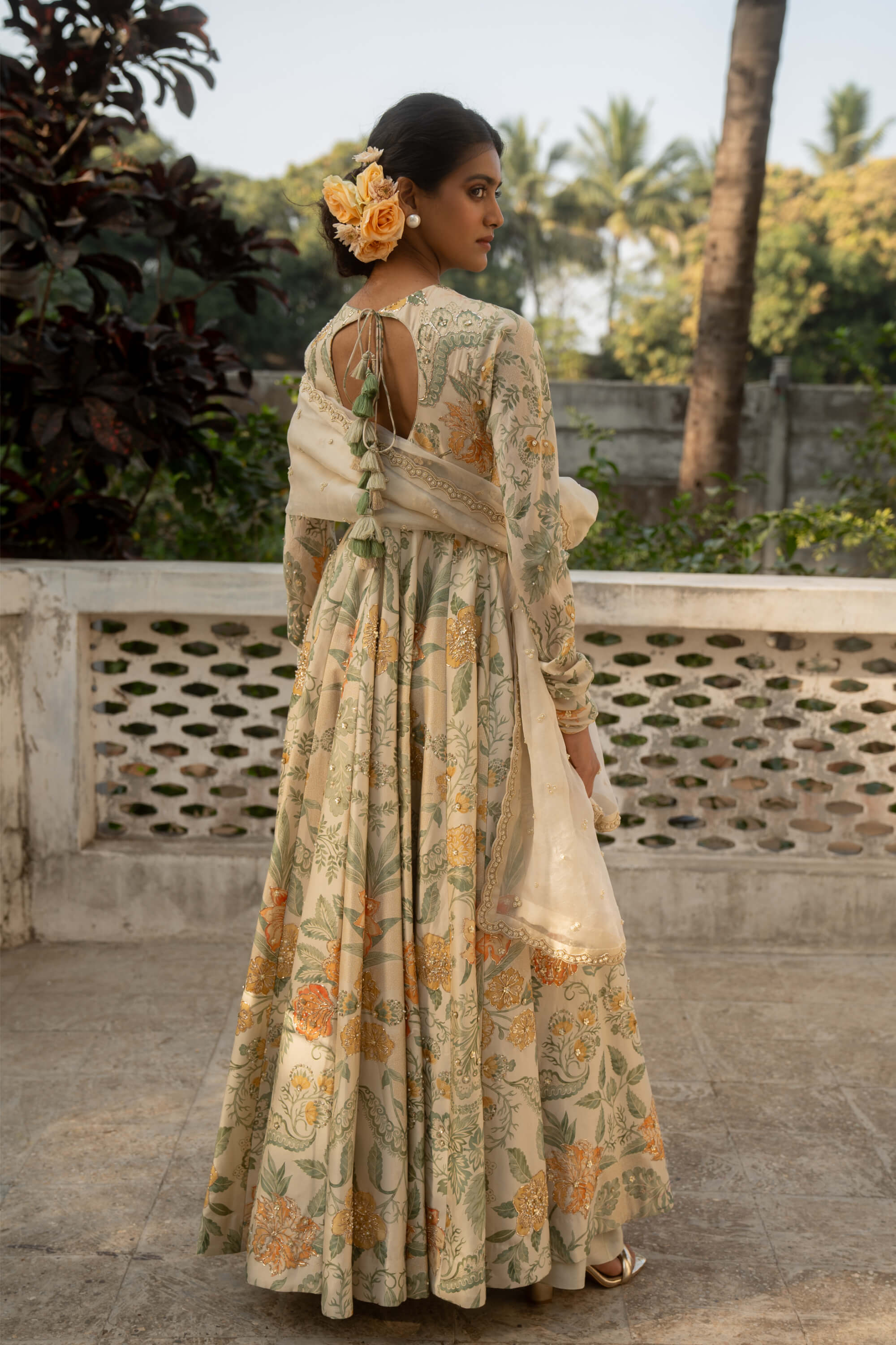 floral design anarkali dresses Designer Indian Floral Print Anarkali Dress For Women, Long Kurti For Women