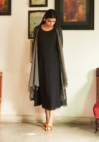Vaayu-Black Onyx Jacket And Dress-INDIASPOPUP.COM