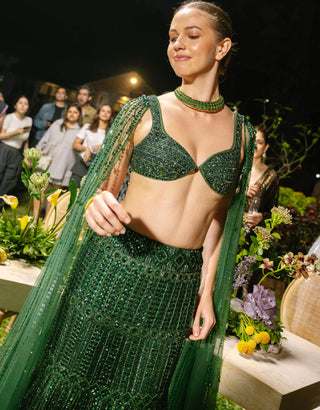 Emerald elan emerald green lehenga set
