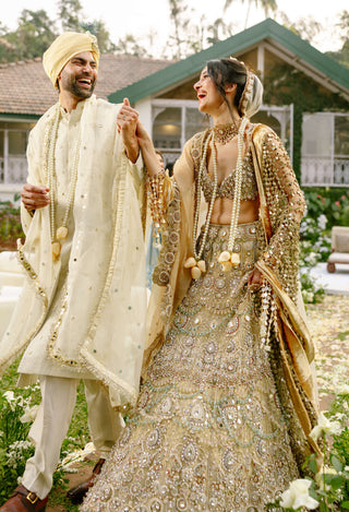 Mrigakshi blush pink lehenga set