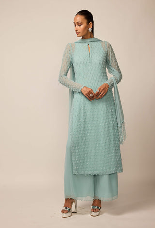Powder blue pearl drop kurta set