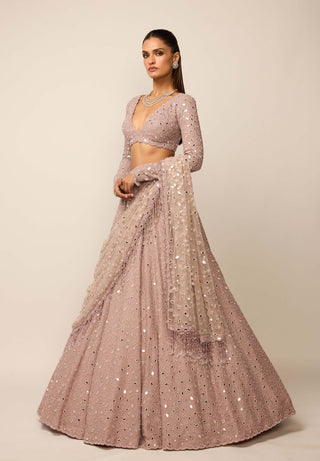 Ash pink lehenga set