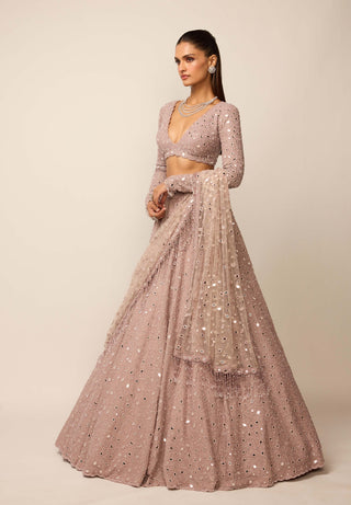 Ash pink lehenga set
