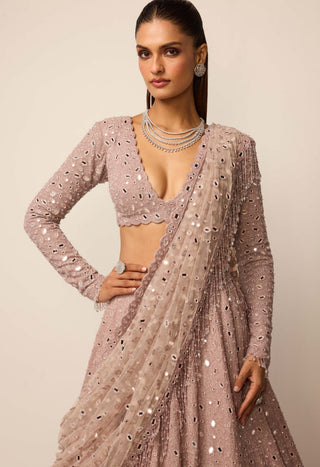Ash pink lehenga set