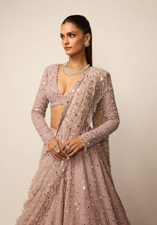 Ash pink lehenga set