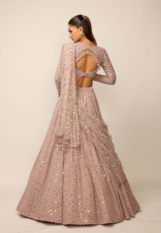 Ash pink lehenga set