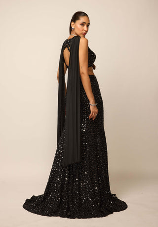 Black fishcut lehenga set