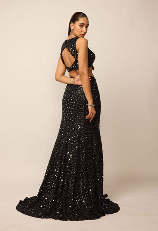 Black fishcut lehenga set