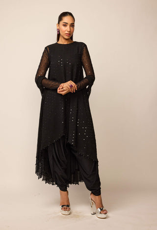 Black georgette kurta set