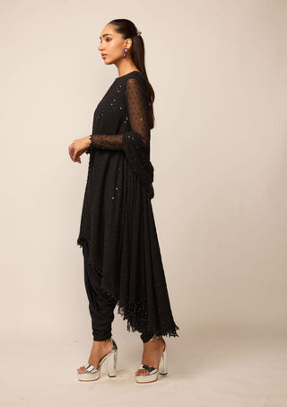Black georgette kurta set