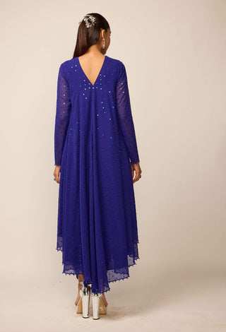Cocktail blue dhoti kurta set