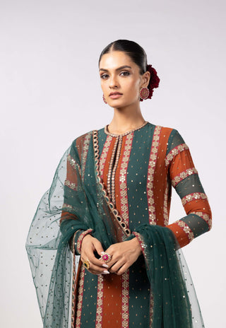 Jade green straight kurta set